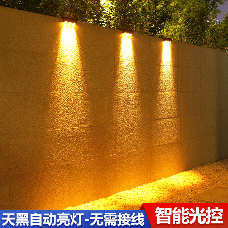 太阳能户外庭院灯家用花园别墅装饰路灯乡村院子楼梯地灯围墙壁灯