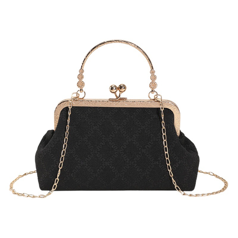 Cadena de moda rombo bolsa de concha ins moda perla cerradura noche bolsa de estilo fragante hombro crossbody bolsa de aspecto alto