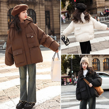 童装2025冬季新款女童加厚羽绒服外套韩版儿童保暖连帽羽绒服批发