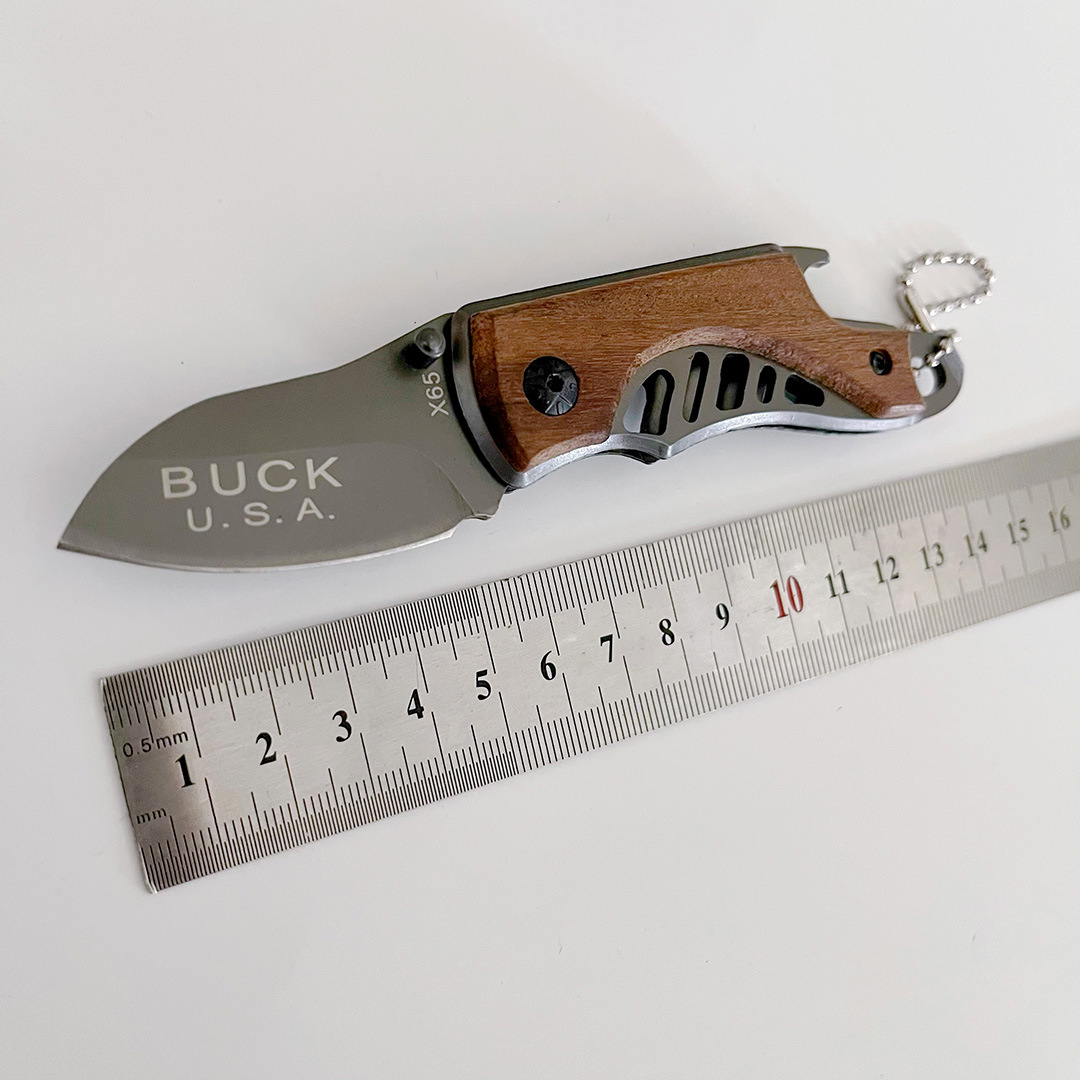 户外刀具野营防身刀X65折叠刀多功能开瓶器钥匙刀随身迷你小刀