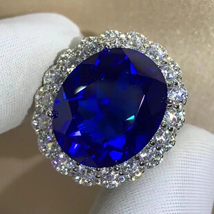 S925�y���Ӻ��K���Ƕ�ϳ�15��������{��ʯ��ָ�羳ֱ������