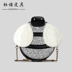 万圣节新款创意可爱蜜蜂造型单肩斜挎包卡通亮片盒子手提包女批发