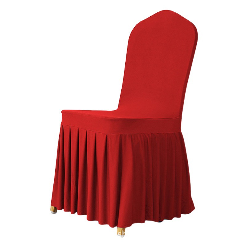 Banquet Chair Cover Thickened Stretch Pleated Skirt Dining Chair Cover Wedding Hotel Hotel Skirt Edge Hotel Cloth