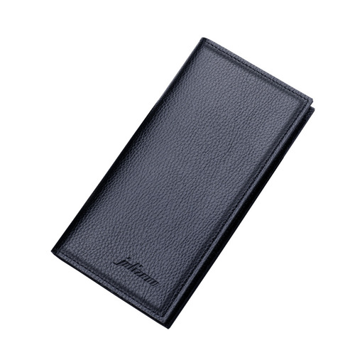 Long wallet, ultra-thin men's wallet, multiple card slots, soft leather, pebbled pattern, simple men's wallet, men wallet