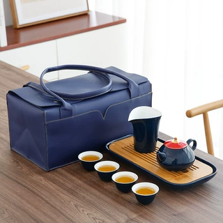 商务旅行茶具套装带茶盘一体整套茶具便携套装茶台家用小型轻奢
