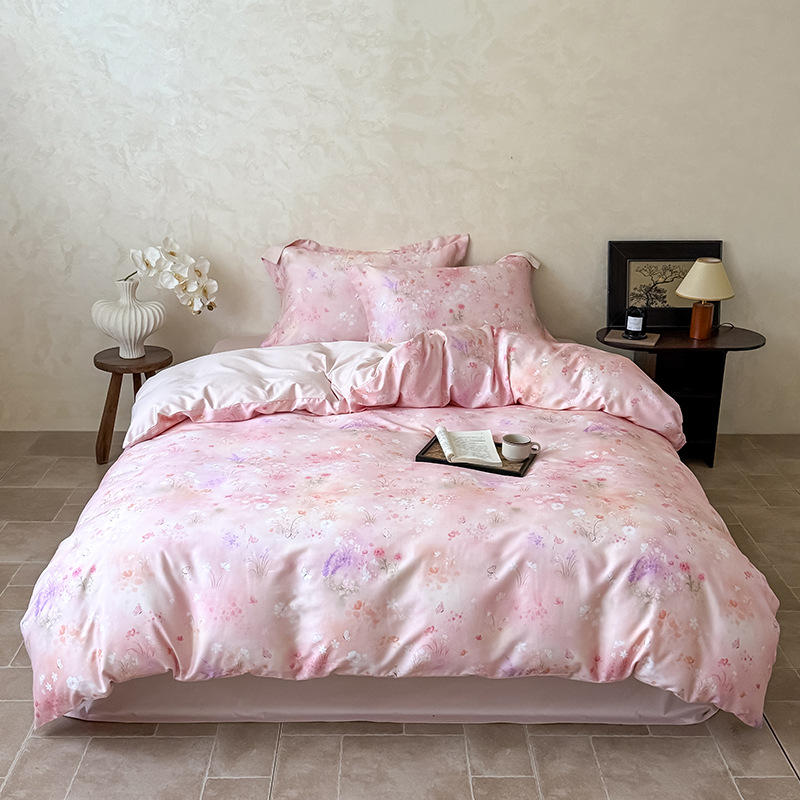 American Accessible Luxury Autumn and Winter Merino Wool Tencel Cotton Brushed Bedding Four-Piece Set High-End Bedding