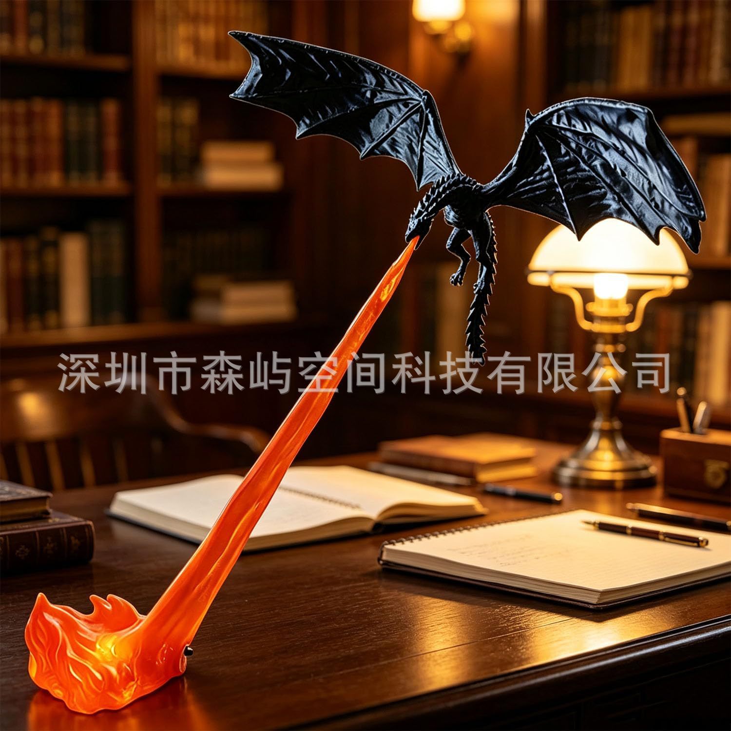 亚马逊新品3d打印Dragon Bookshelf Nook Light龙焰龙息桌面装饰