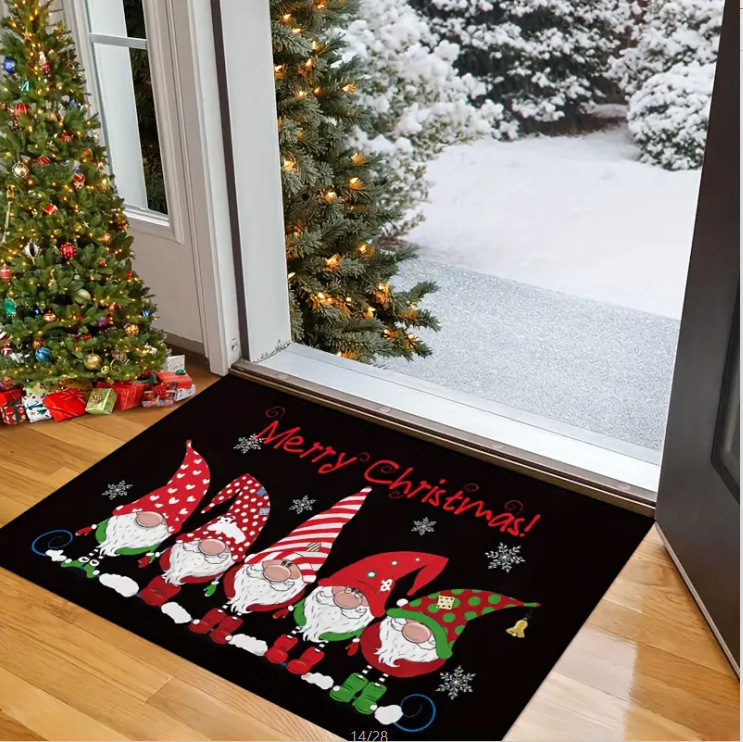 Amazon transfronterizo puerta de entrada alfombra de suelo de lana de cristal de Navidad alfombra de suelo de lana de cristal americana fácil de cuidar alfombra de pies resistente al desgaste image 9
