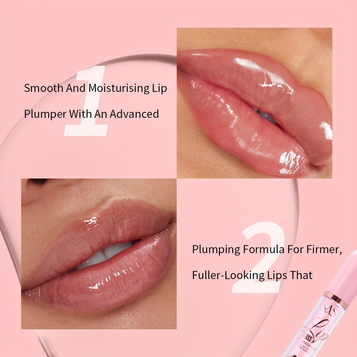 USHAS Europa y América Cross-border spot transparente brillo de labios hidratante de larga duración impermeable taza antiadherente esmalte de labios SAC053