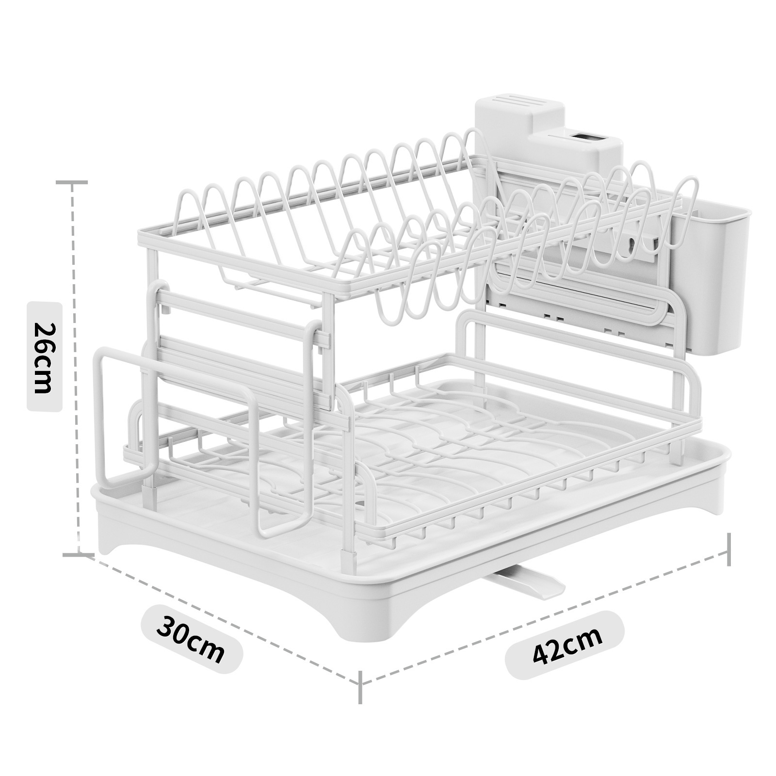 Nuevo tipo de cocina transfronteriza estante de platos de drenaje multifuncional estante de almacenamiento de palillos estante de almacenamiento de platos domésticos de doble capa