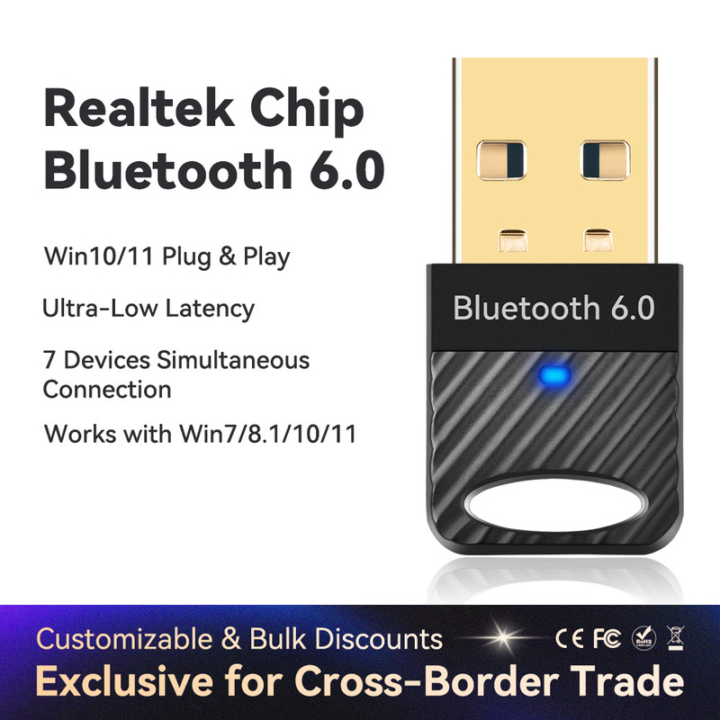 Bluetooth Receiver and Transmitter Compatible with 5.4 Desktop Computer Notebook - Driver-Free USB Bluetooth Adapter 6.0