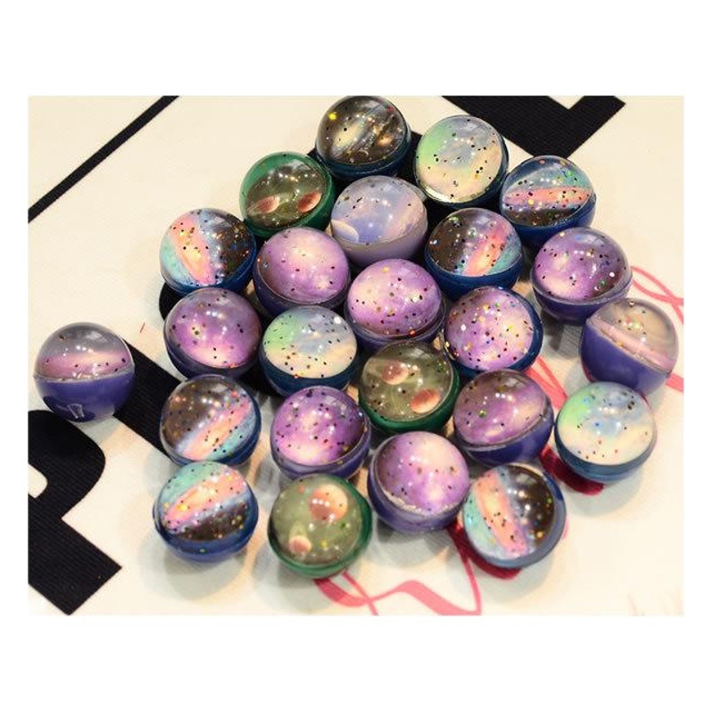 Bola elástica sólida de 32mm Serie de cielo estrellado Juego DE UN Yuan Máquina de torsión de huevo Clase de juguete de huevo Suministros de enseñanza Bola de salto
