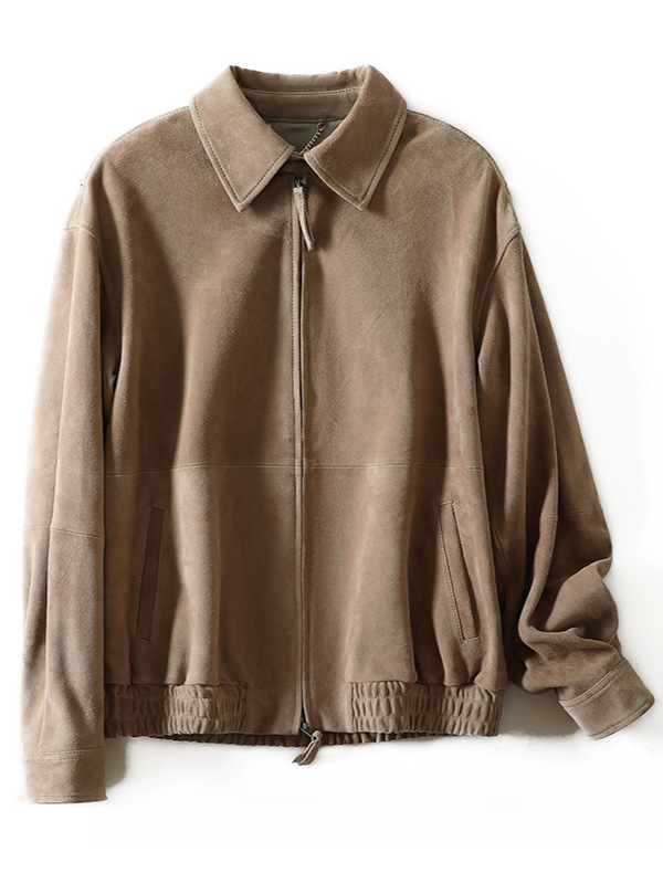 初秋の新製品 HN4170 輸入本革シープスキンスエードレトロオールドマネーワイドショルダーラペルジャケットレディースカジュアルレザージャケット