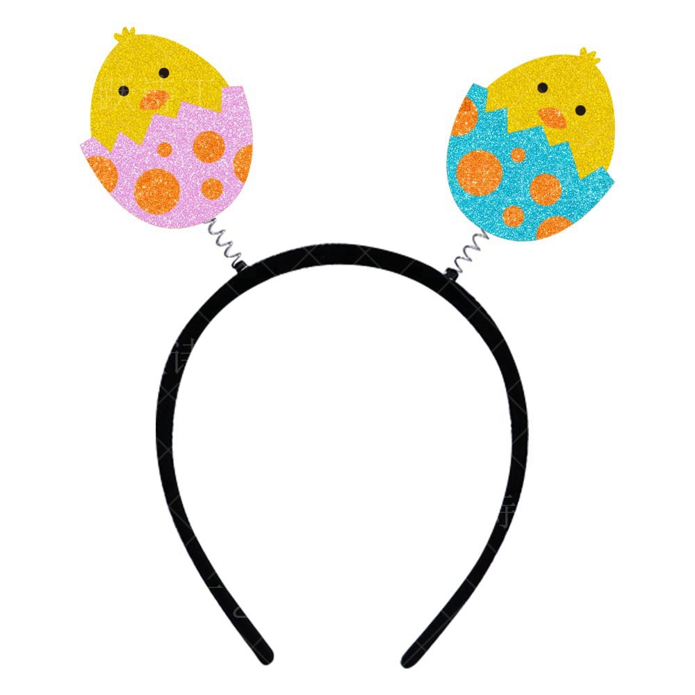 Transfronterizo nuevo huevo de Pascua Tema del partido Decoración Accesorios diadema accesorios para el cabello niños conejo Festival actividad apoyos