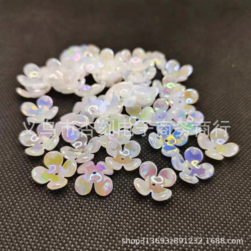 14mm Colorful Four-petal Floret Plastic Imitation Mabei Flower Shoes Clothing Accessories Hair Accessories Accessories Accessories Imitation Pearl Flowers
