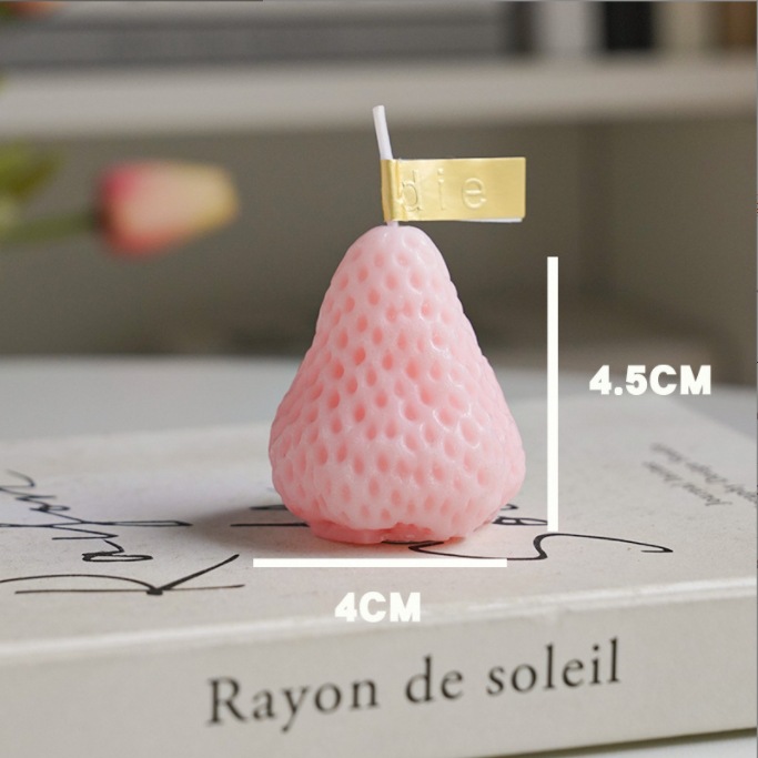 Venta al por mayor fresa aromaterapia vela de soja cera mano regalo vela creativa fragancia decoración hecha a mano vela de modelado