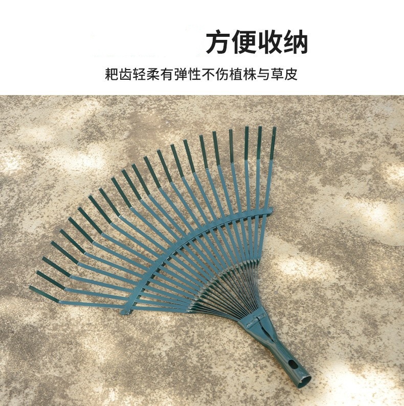 Herramientas de jardinería para limpiar las hojas caídas rastrillo 22 dientes alambre de acero rastrillo de hierba rastrillo mango de madera rastrillo de escombros rastrillo de césped deshierbe agricultura