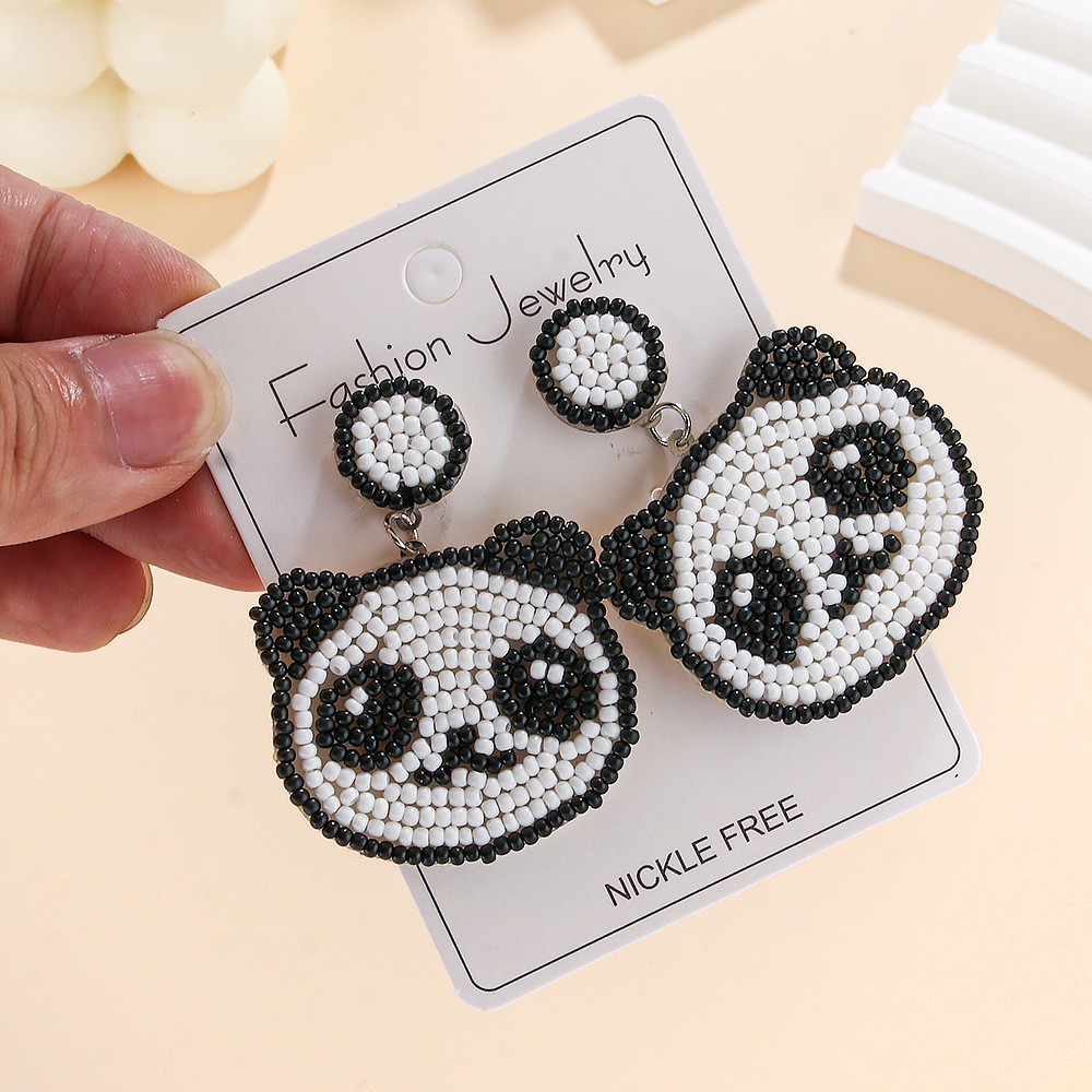 1 Pair Simple Style Dog Panda Amazing cat Alloy Plastic Resin Drop Earrings display picture 15