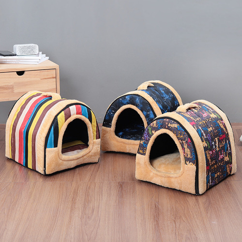 Winter pet kennel can be portable, suitable for all seasons, removable and washable dog bed and cat bed, small dog pet supplies wholesale
