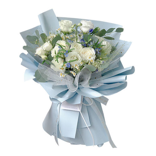Flower wrapping paper solid color Ouya paper thickened opaque pearlescent Korean style first love flower wrapping paper gift bouquet packaging material