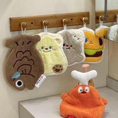 アニメタオル掛けかわいい子供キッチントイレ専用吸水臭くない厚い速乾サンゴベルベット