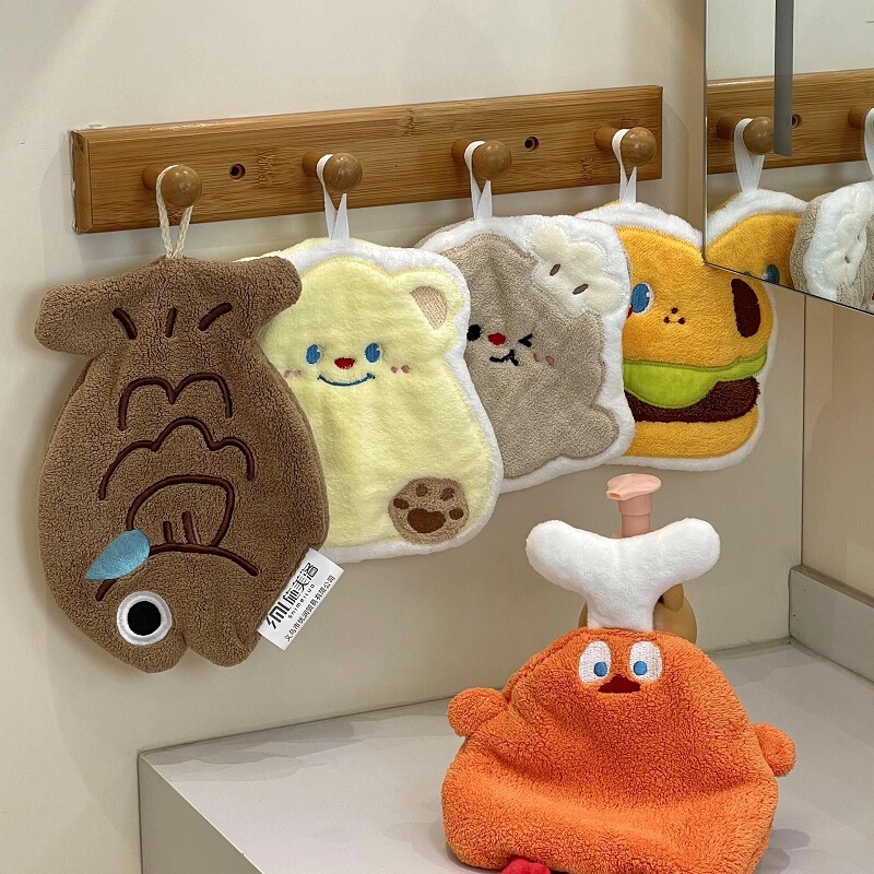 アニメタオル掛けかわいい子供キッチントイレ専用吸水臭くない厚い速乾サンゴベルベット|undefined