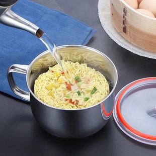 1300/1500ML stainless steel thick fast food cup student instant noodle bowl household soup noodles with lid convenient Zhao