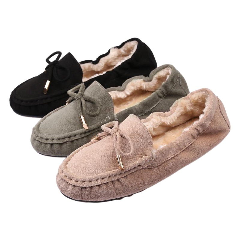 Tods mujeres forradas de lana estilo coreano bombas de algodón del todo fósforo zapatos planos cálidos antideslizantes mujeres embarazadas más tamaño arco zapatos Casuales