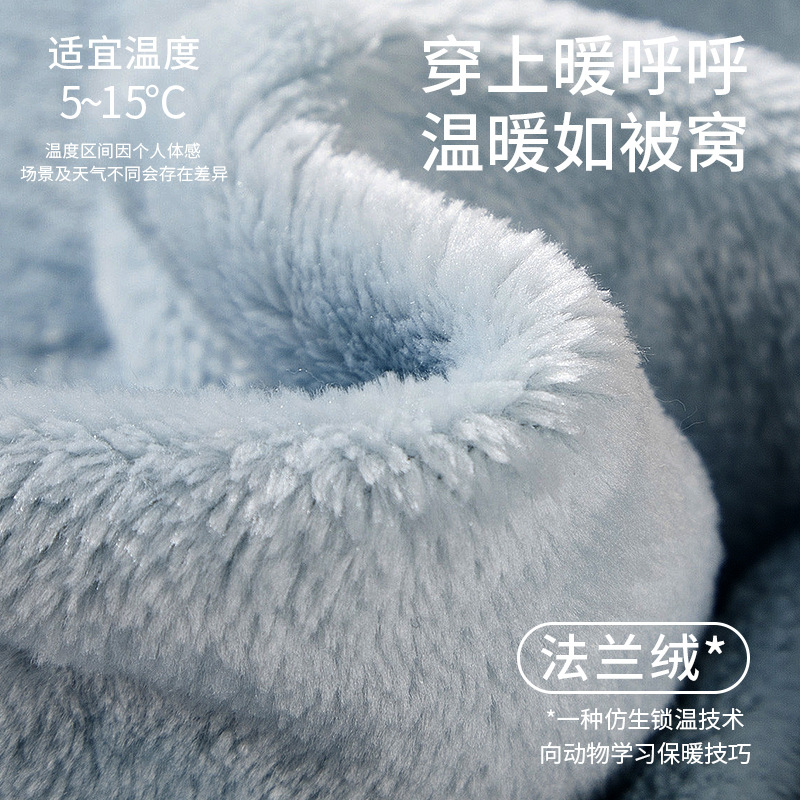 Papá pijama de coral para hombres otoño y invierno más veludo engrosado de mediana edad hombre franela conjunto de ropa de casa