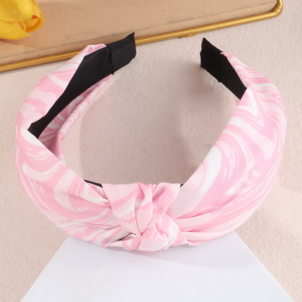 Vintage Wide-brimmed Contrast Color Fabric Tie-dye Knotted Headband display picture 4