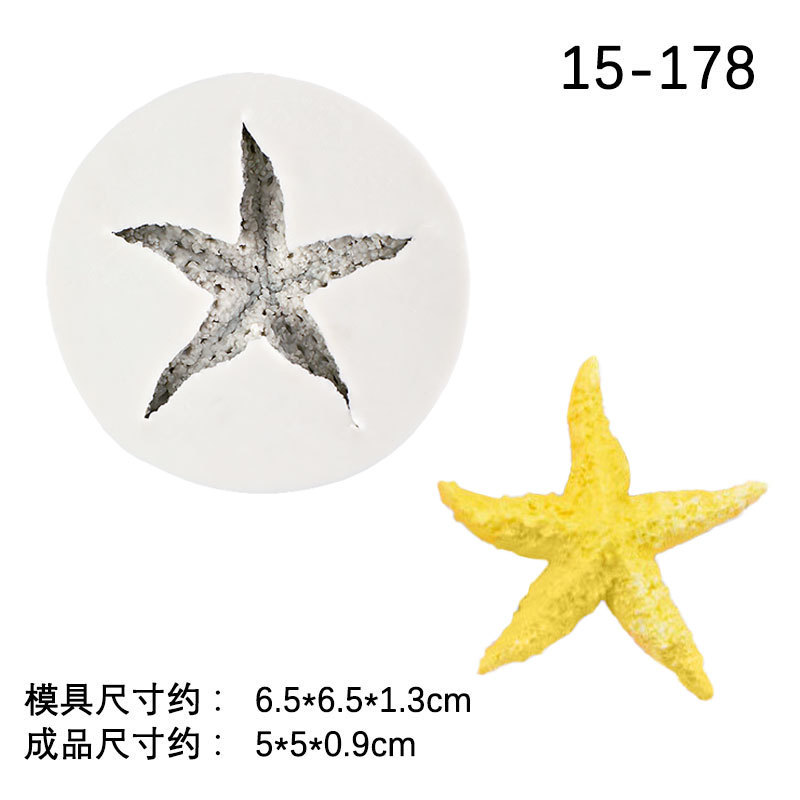 Una variedad de estrellas de mar tridimensional molde de silicona para hornear pastel de postre decoración Fondant chocolate ritmo seco molde