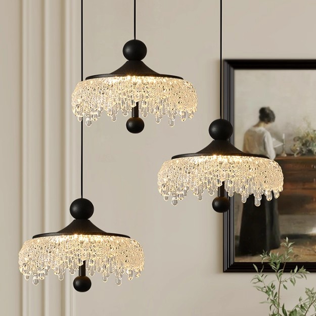 Estilo medieval color nuez inteligente elevación minimalista comedor retro lámpara de pasillo estudio dormitorio cabecera comedor candelier