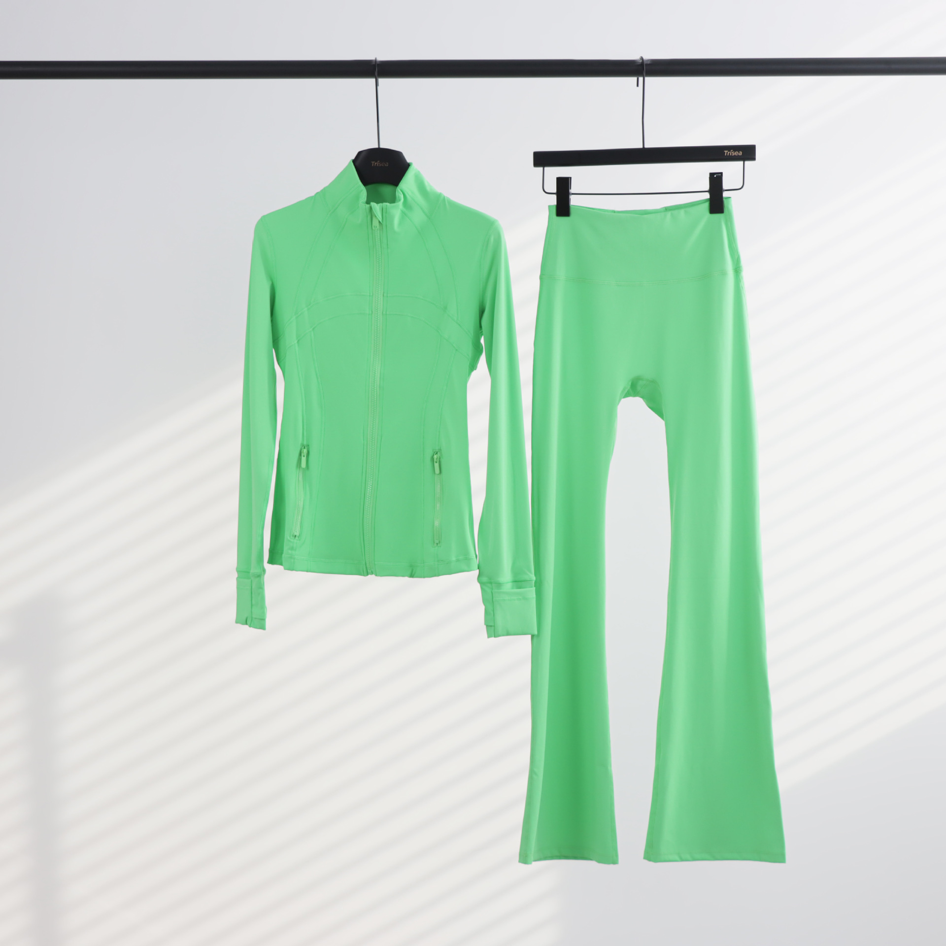 LULU chaqueta de cuello de喇叭 con cremallera, chaqueta de cuerpo, chaqueta de yoga elástica, mujer