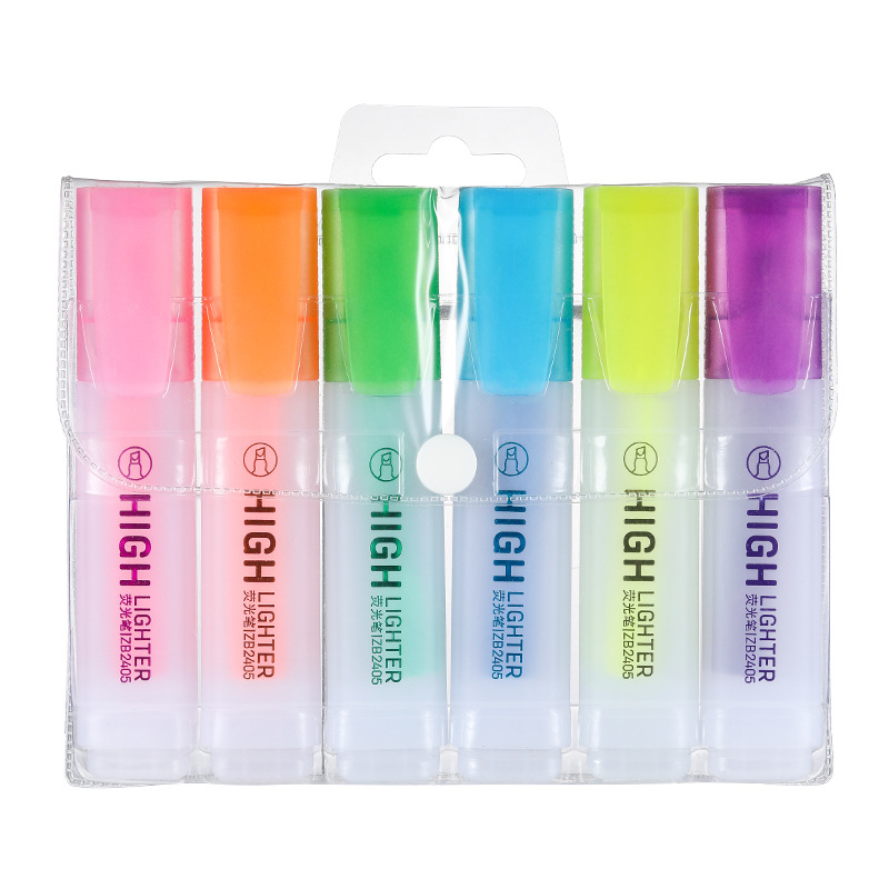 Exaltador de celebridades de Internet de comercio exterior Macaron Pintura infantil Graffiti Marcador resaltador Pen clave para estudiantes