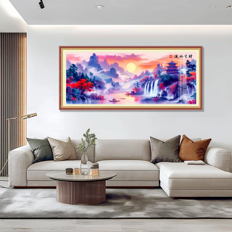 Mona Lisa Real bordado cruzado púrpura Yun Danxia-Liushui Shengcai nuevo estilo chino gran auspicioso buen bordado de hilo simbólico image 2