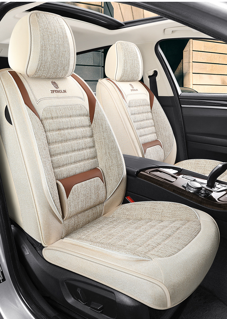 25 Years of Cross-Border New Four-Season Universal Comfortable Linen Breathable and Wear-Resistant Five-Seater Universal Car Interior Cushion Cover