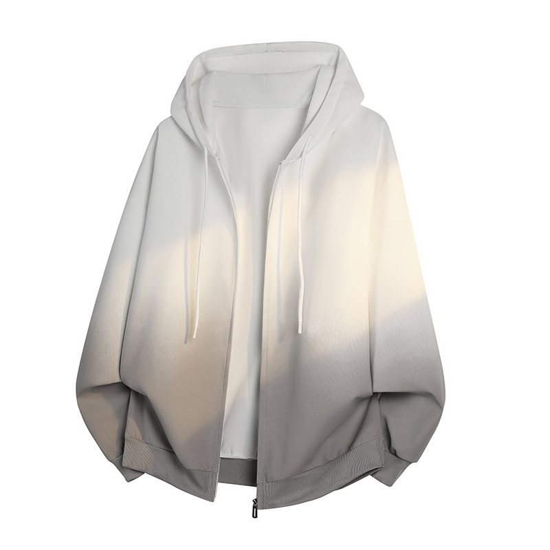 High-Quality Spring Cotton Loose-Fitting Hooded Solid Color Sweatshirt in White, Heather Gray, Black, and Purple