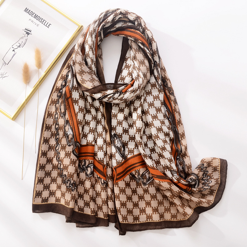 2021 primavera y verano cálido aire acondicionado chal protector solar bufanda algodón y lino sensación Toalla de playa Otoño e Invierno nueva carta bufanda para mujeres