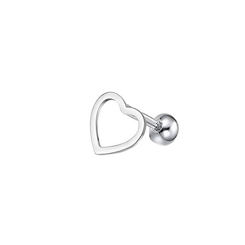 Heart Shape Pattern Women'S Gender Plating Design Fashion Heart Shape Stainless Steel Plating Ear Studs 1 Piece