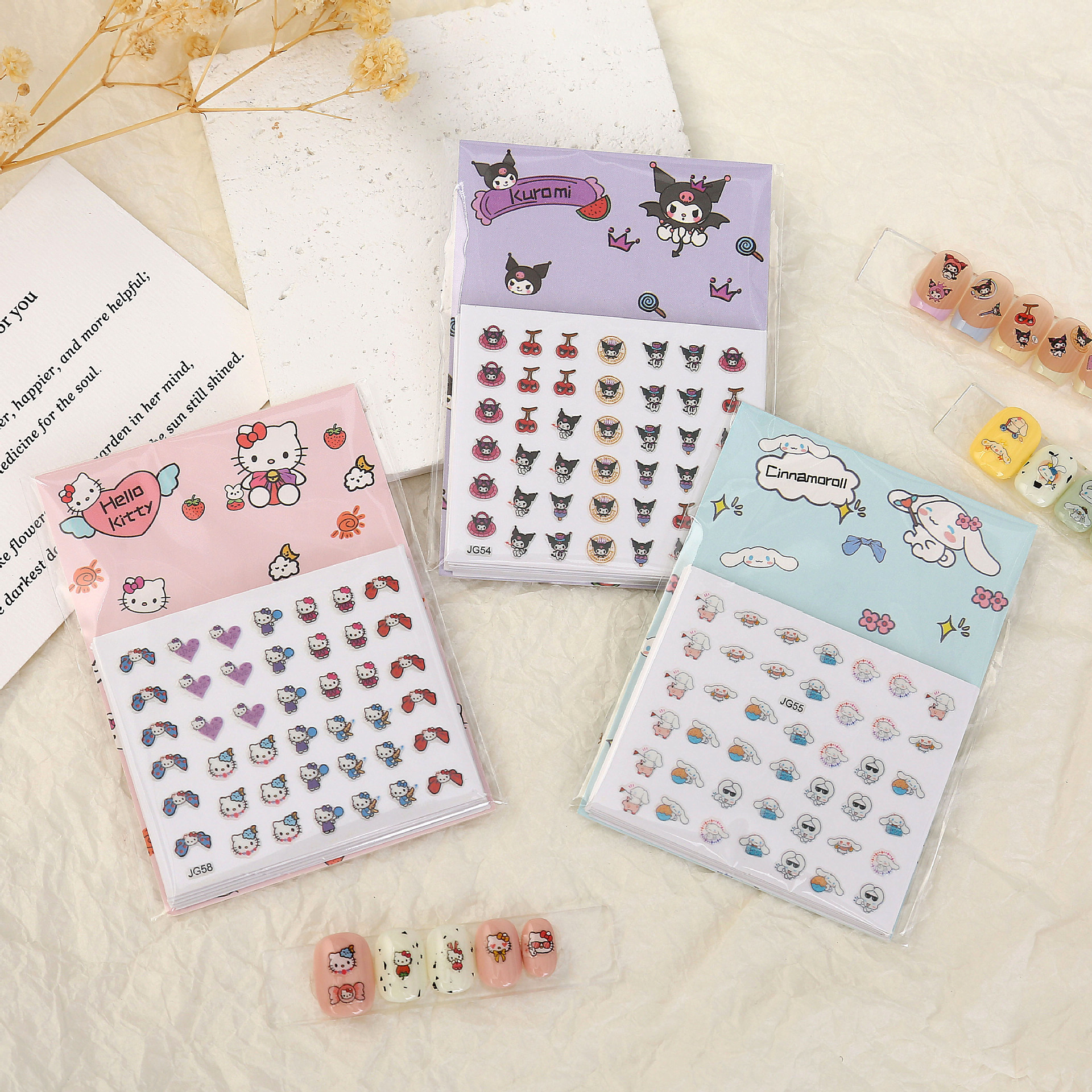 Waterproof cute safe cartoon kids nail stickers