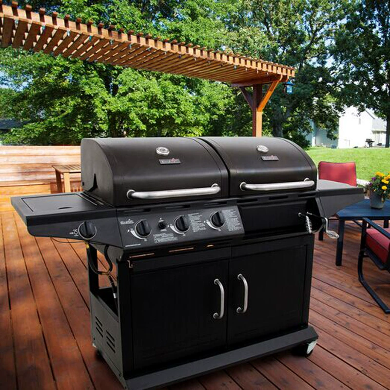 Уличный гриль для барбекю, вилла, двор, стол для барбекю, бытовой гриль для шампуров, уличный угольный газовый гриль двойного назначения, гриль для барбекю в американском стиле, тушение