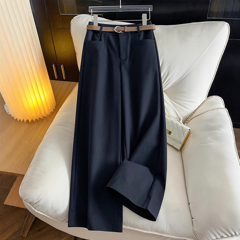 High-Waisted Slim-Fit Casual Wide-Leg Pants for Women 2025 New Autumn Solid Color Petite Fashion Elegant Suit Straight-Leg Pants High-Waisted Slim-Fit Casual Wide-Leg Pants for Women 2025 New Autumn Solid Color Petite Fashion Elegant Suit Straight-Leg Pants