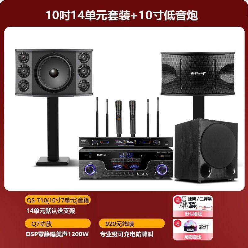 奇声T10家庭ktv音响套装全套家用家庭影院客厅卡拉OK蓝牙组合音箱|undefined