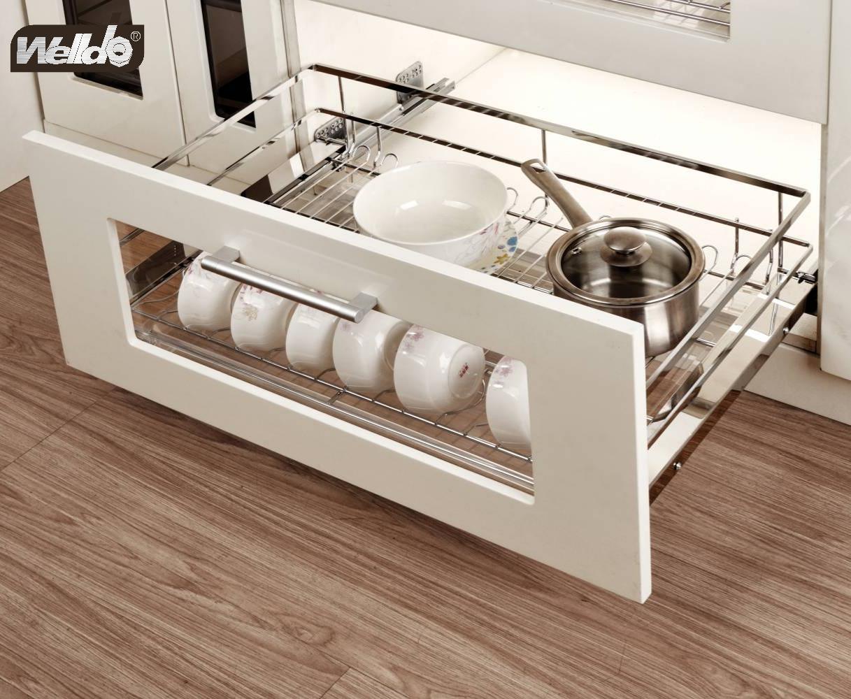 Welldo纬东 厨房地柜炉台拉篮橱柜抽屉式炉台拉篮碗碟拉篮平拉篮