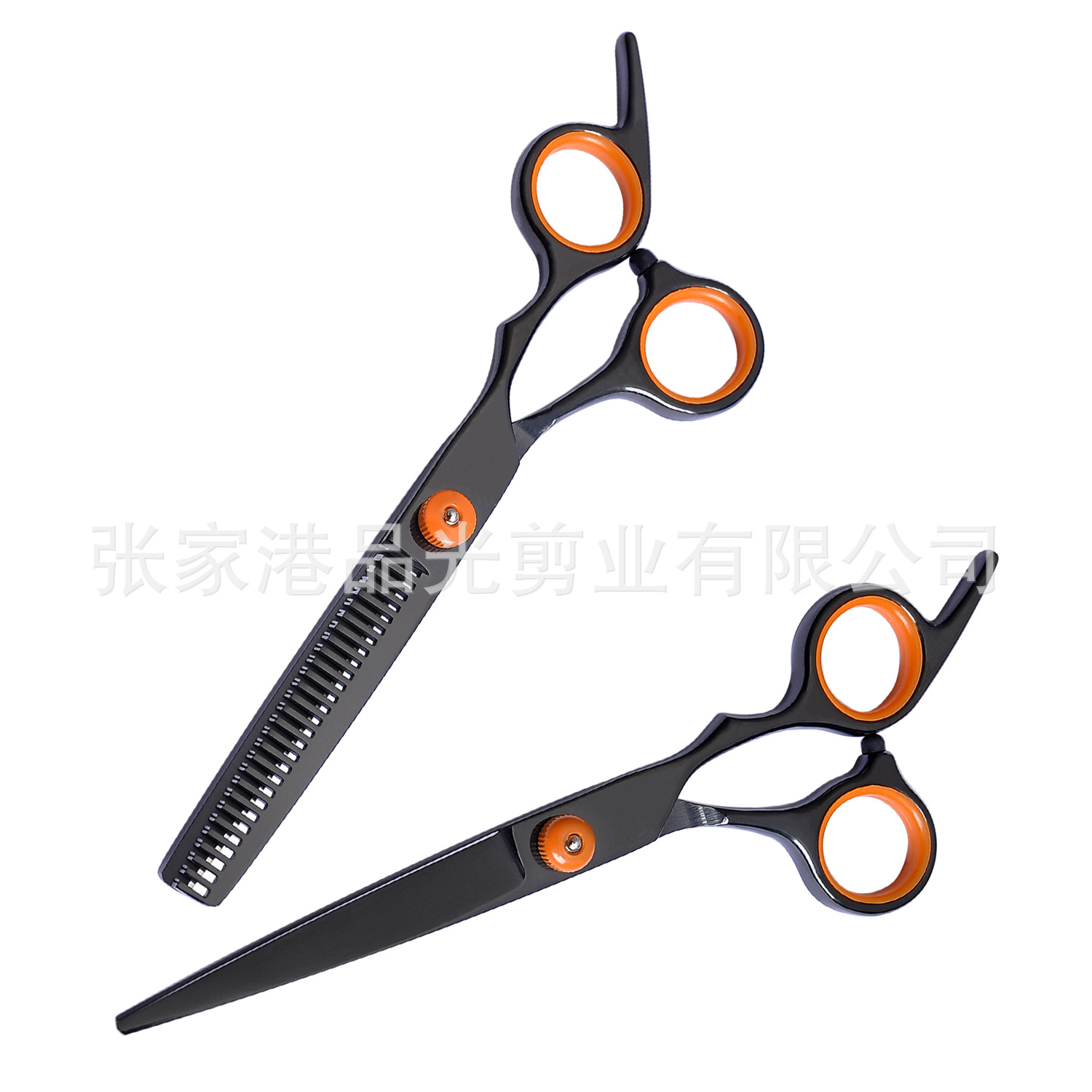 Juego de tijeras profesionales de peluquería para cortar flequillos, tijeras de entresacar negras y naranjas, herramientas de corte de pelo para recortes de precisión.