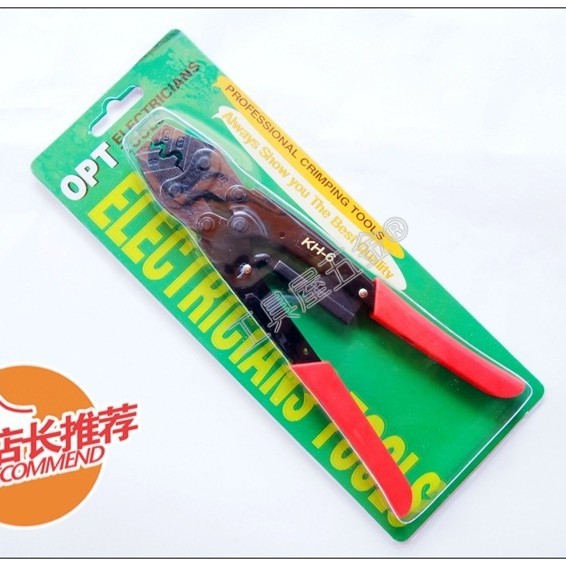 原装 台湾OPT 棘轮式绝缘闭端子压线钳裸端子压接钳 KH-6 0.5-6mm