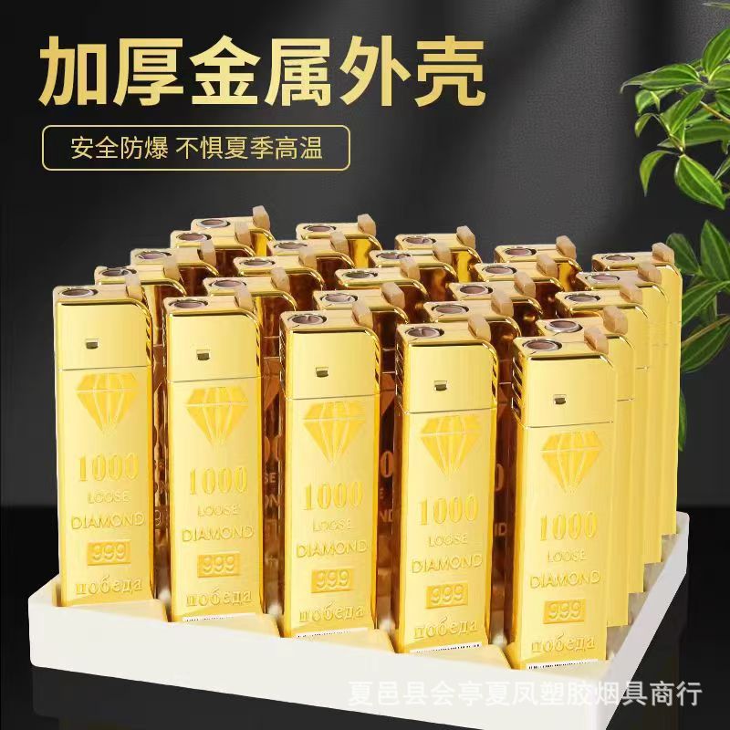 Publicidad de encendedor a prueba de viento de metal inflado láser de alta calidad impresión directa llama azul impresión UV color publicidad