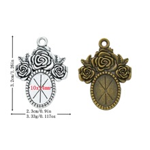 DIY��Ʒ������źϽ� 10x14mm��Բ�α�ʯ���йҼ� ����ֱ��4482