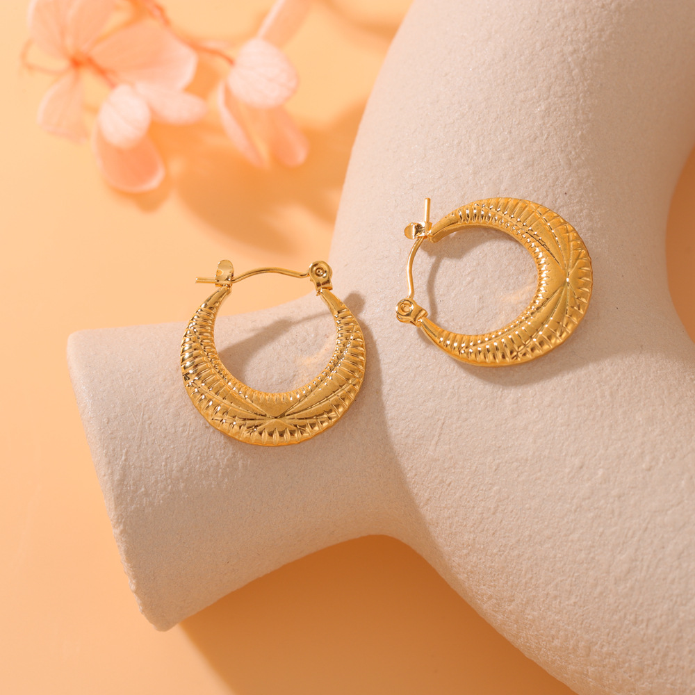 Pendientes de acero inoxidable estilo europeo, minimalista y ligero