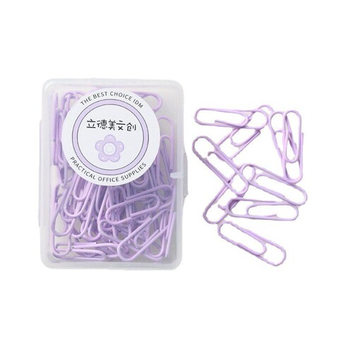 Fresh and creative boxed large and small paper clips, metal bound office products, Lidemei macaron color paper clips